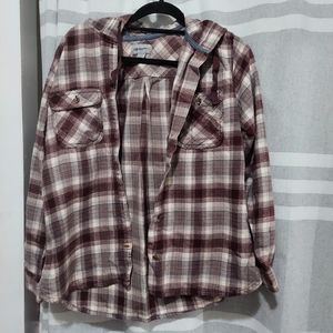 Carhartt plaid shirt with hood